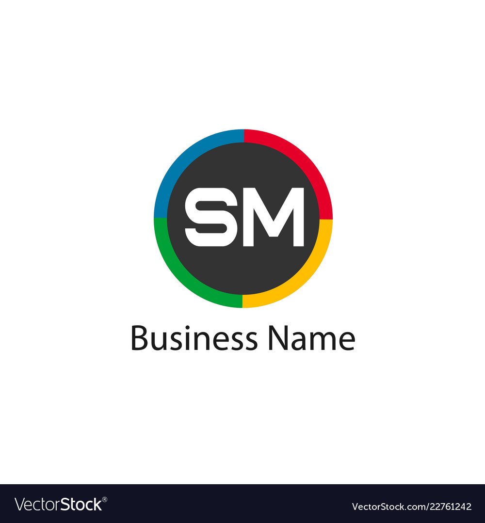 Initial Letter Sm Logo Template Design Royalty Free Vector