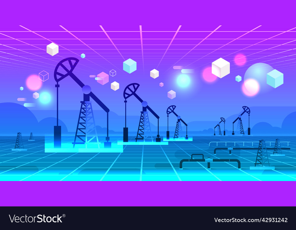 Oil pump rig energy industrial zone drilling Vector Image