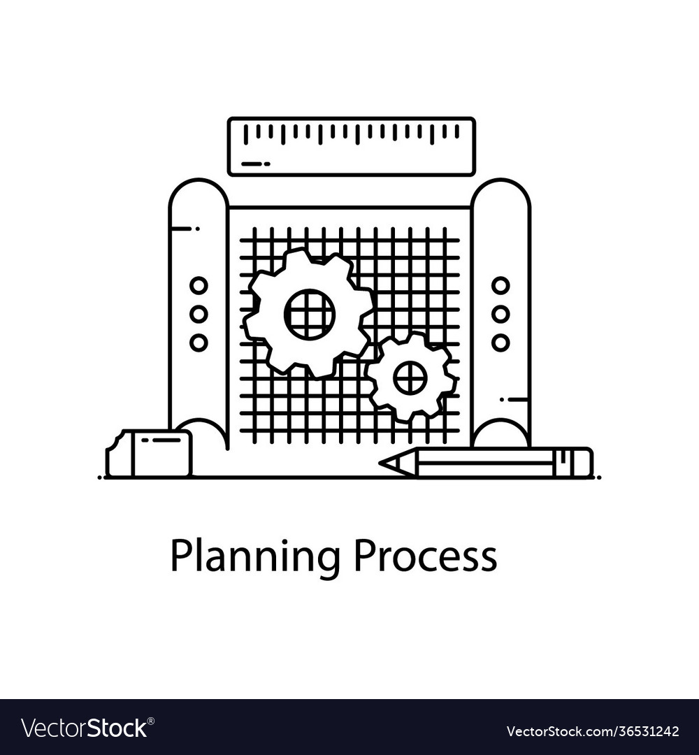 Planning process Royalty Free Vector Image - VectorStock