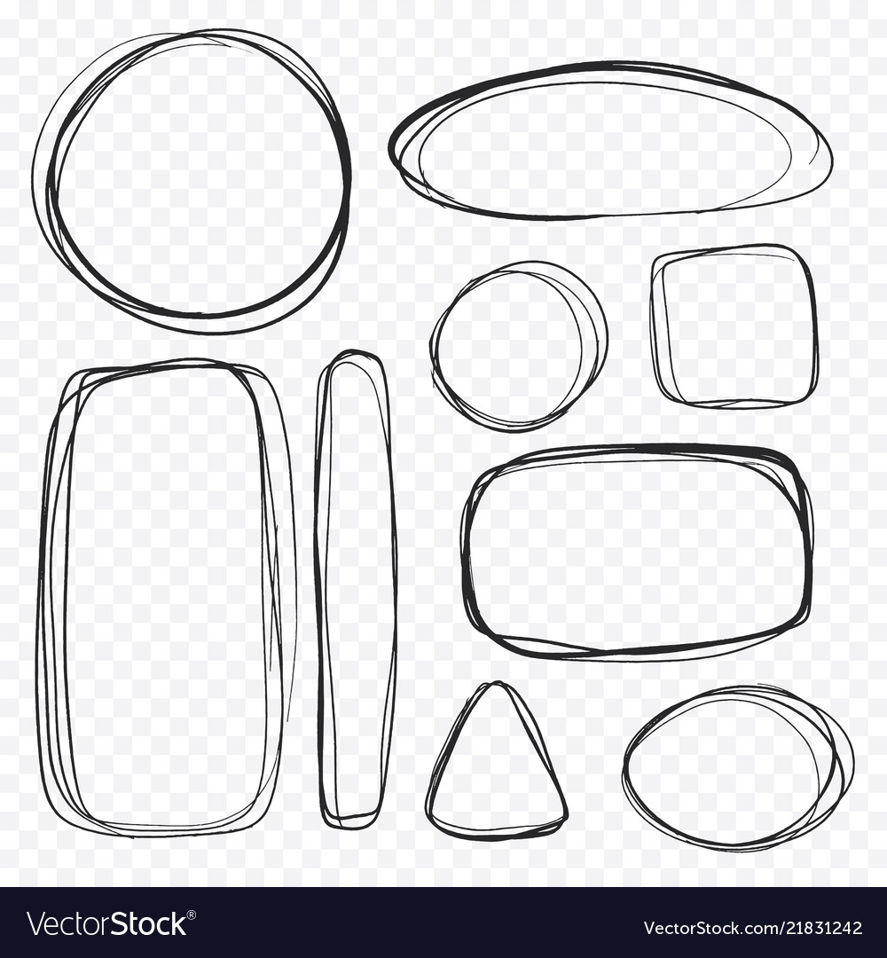 Set bubble boxes in a minimalistic sketch Vector Image