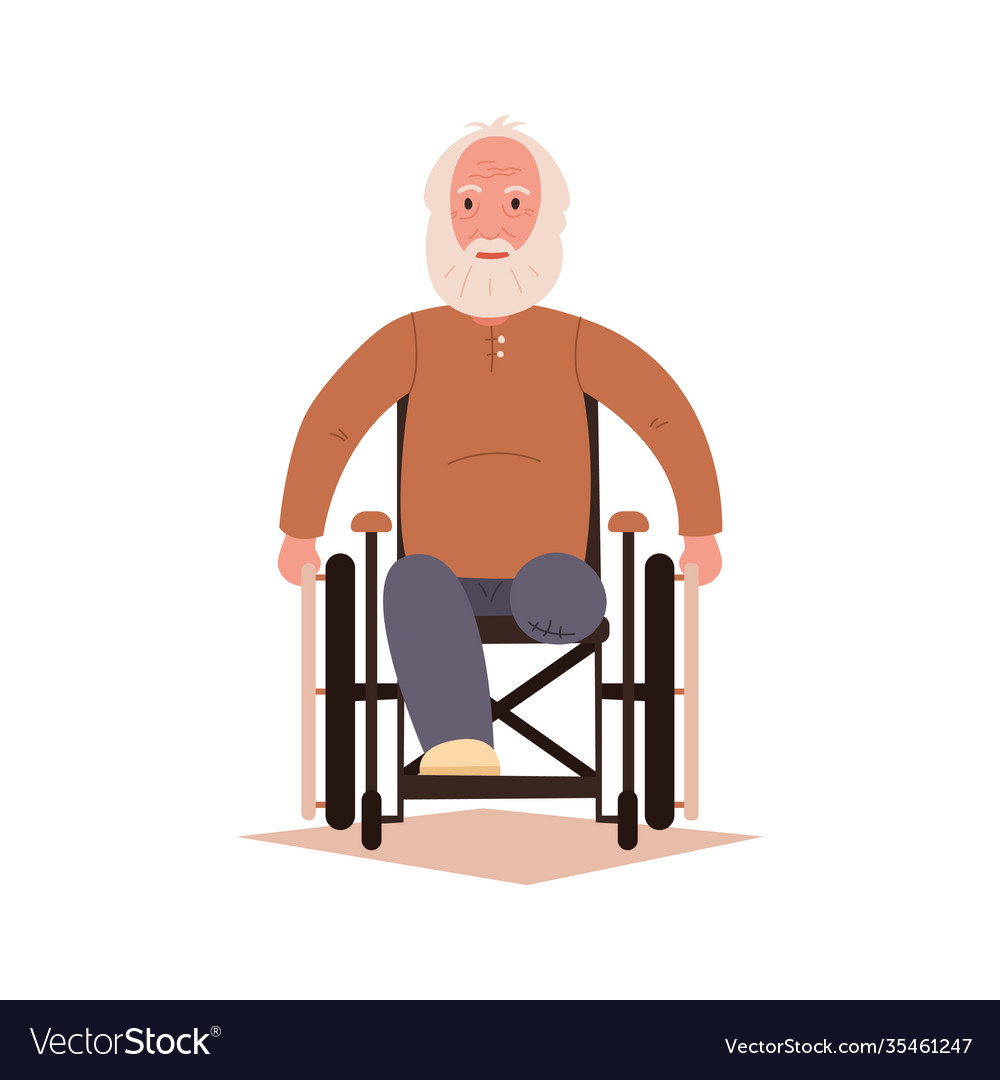 An Old Man In A Wheelchair Royalty Free Vector Image