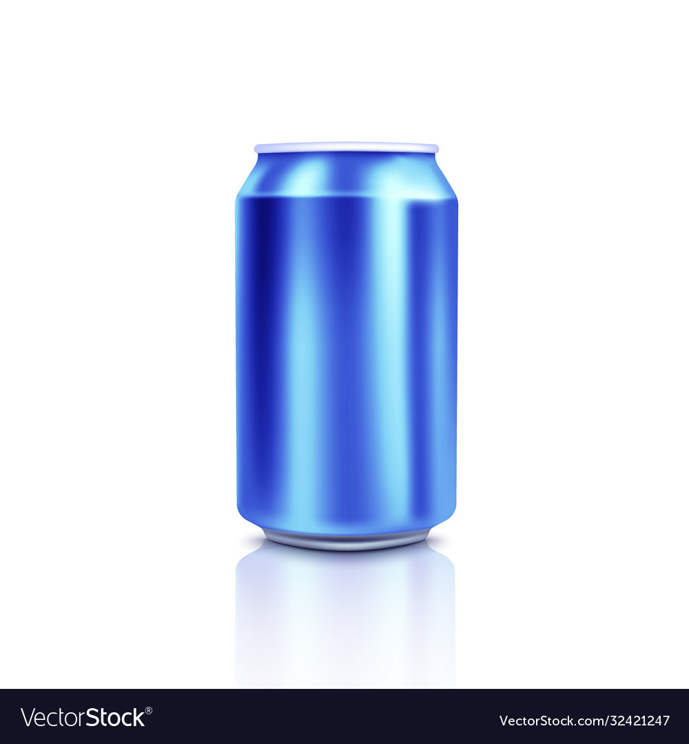 Blue blank can mock-up template can Royalty Free Vector