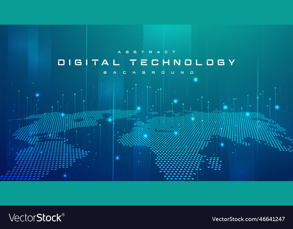 Digital technology speed connect blue green tech Vector Image