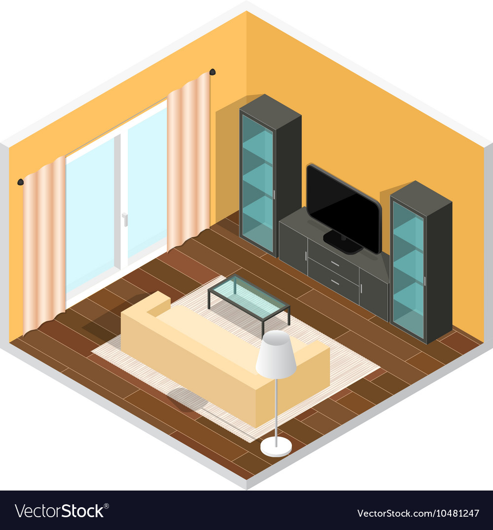 Interior A Living Room Isometric View Royalty Free Vector – NBKomputer