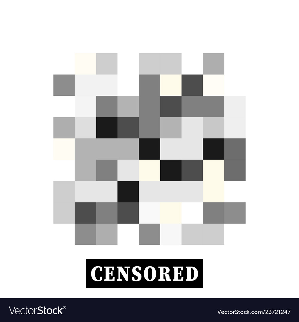 Pixel Censored Sign Black Censor Bar Concept Vector Image