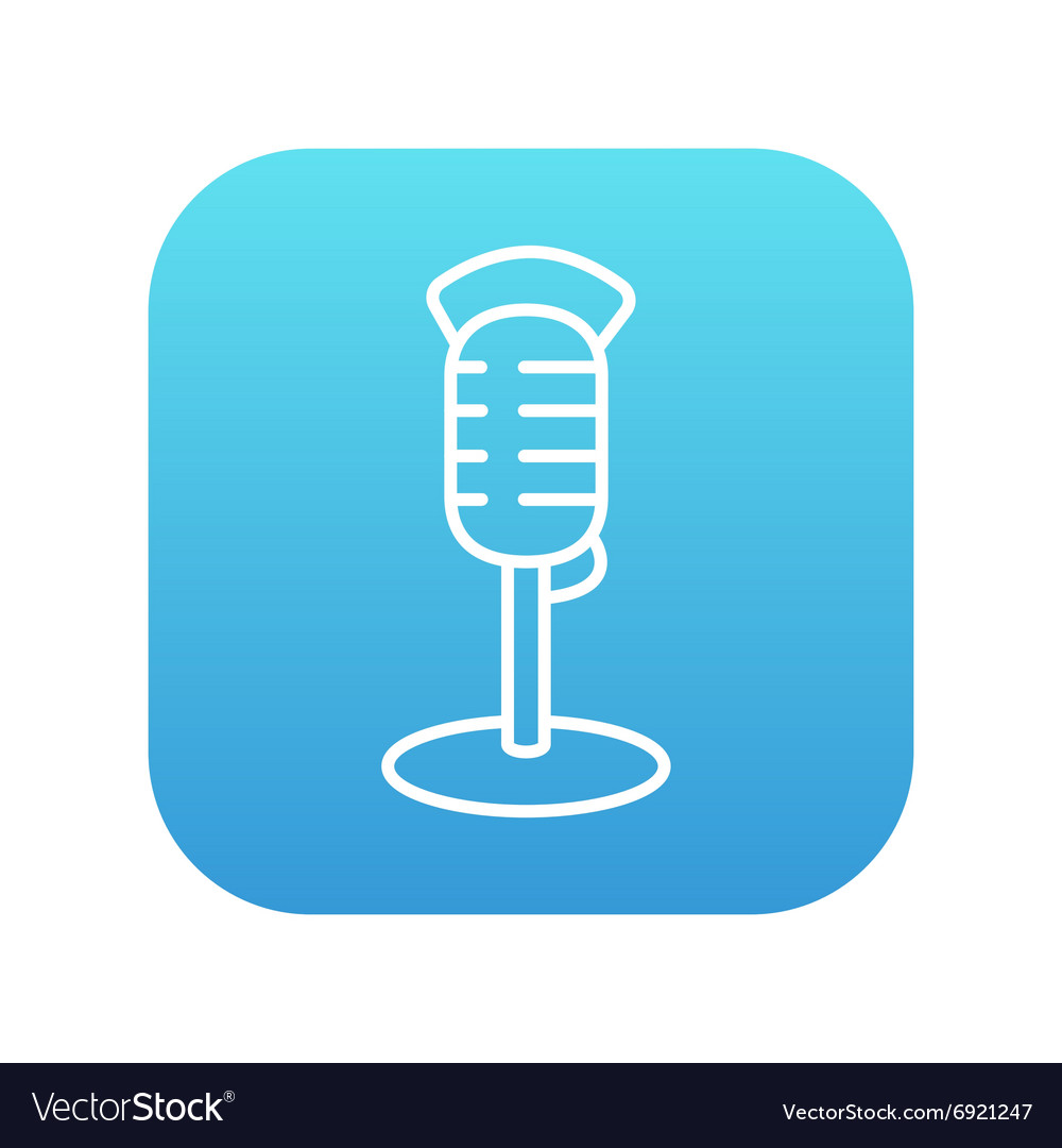 Retro microphone line icon