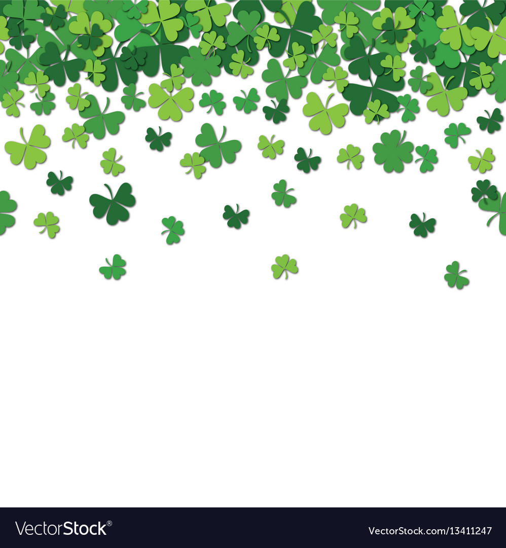 Seamless pattern with shamrock clover falling Vector Image