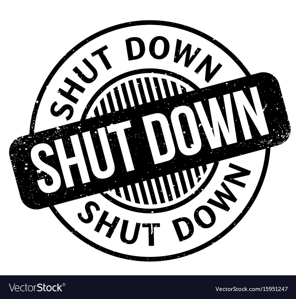 Shut down rubber stamp Royalty Free Vector Image