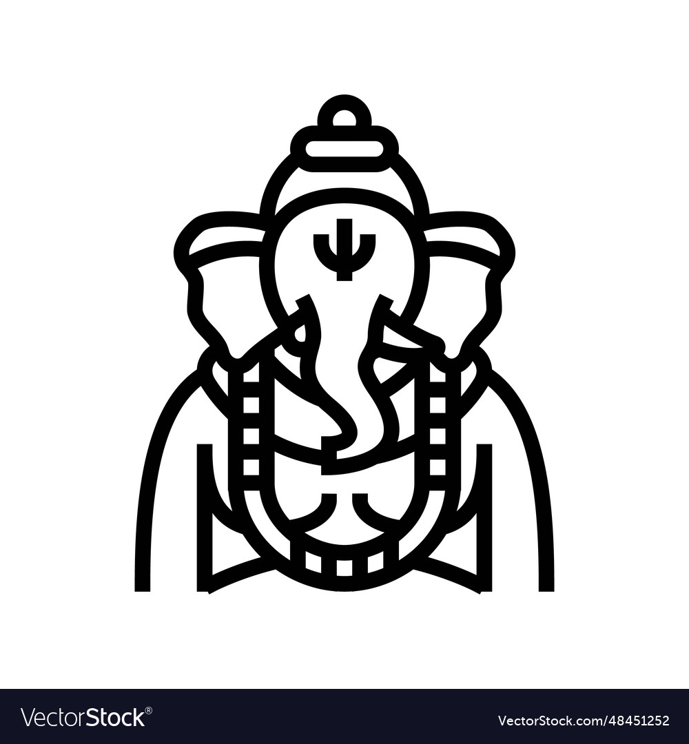 Ganesha god indian line icon Royalty Free Vector Image