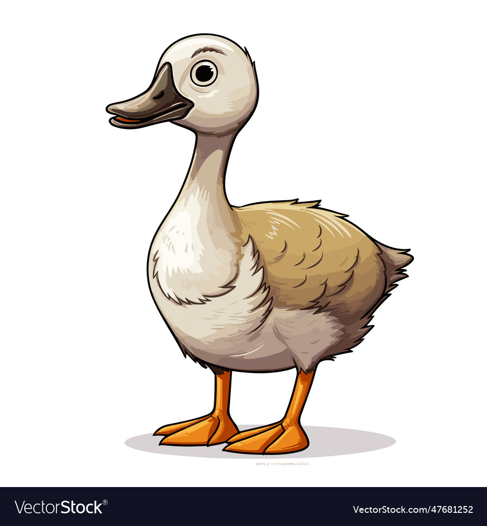 Gosling hand-drawn doodle style cartoon Royalty Free Vector