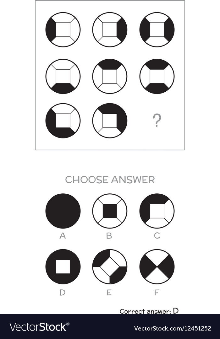 Iq test choose answer Royalty Free Vector Image