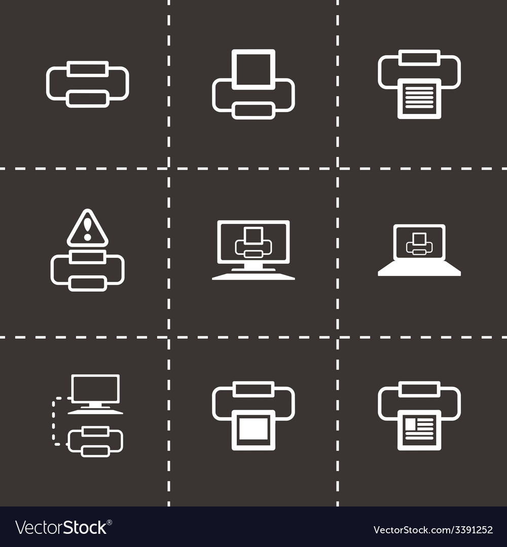 Printer icon set Royalty Free Vector Image - VectorStock