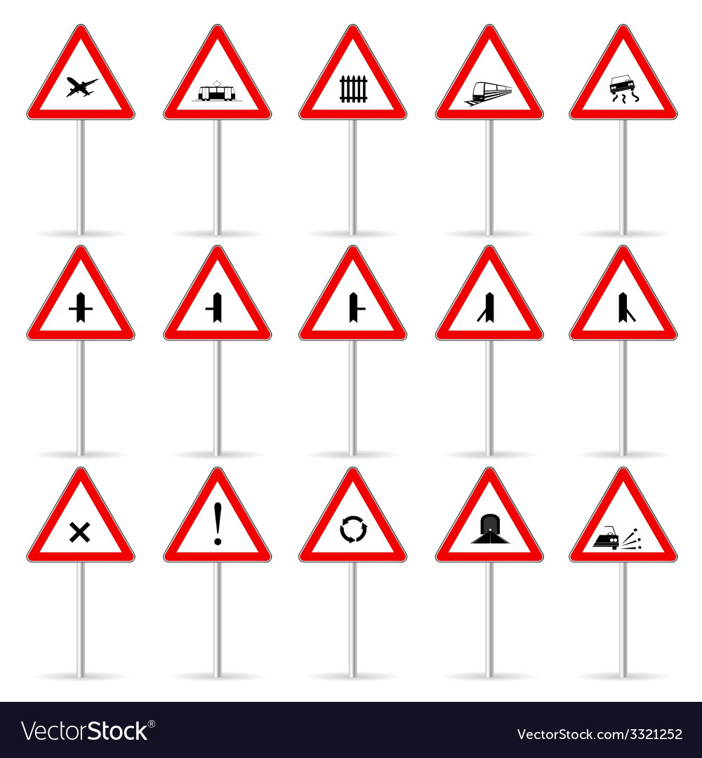 Road sign color Royalty Free Vector Image - VectorStock