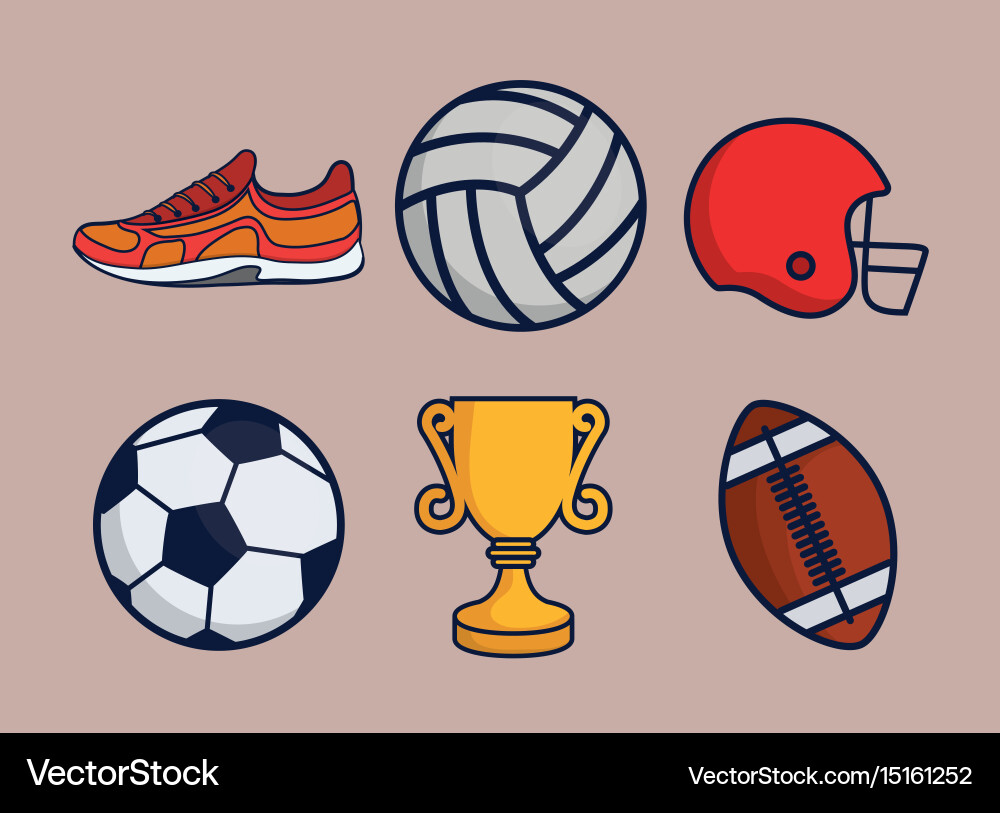 Sports equipment design Royalty Free Vector Image