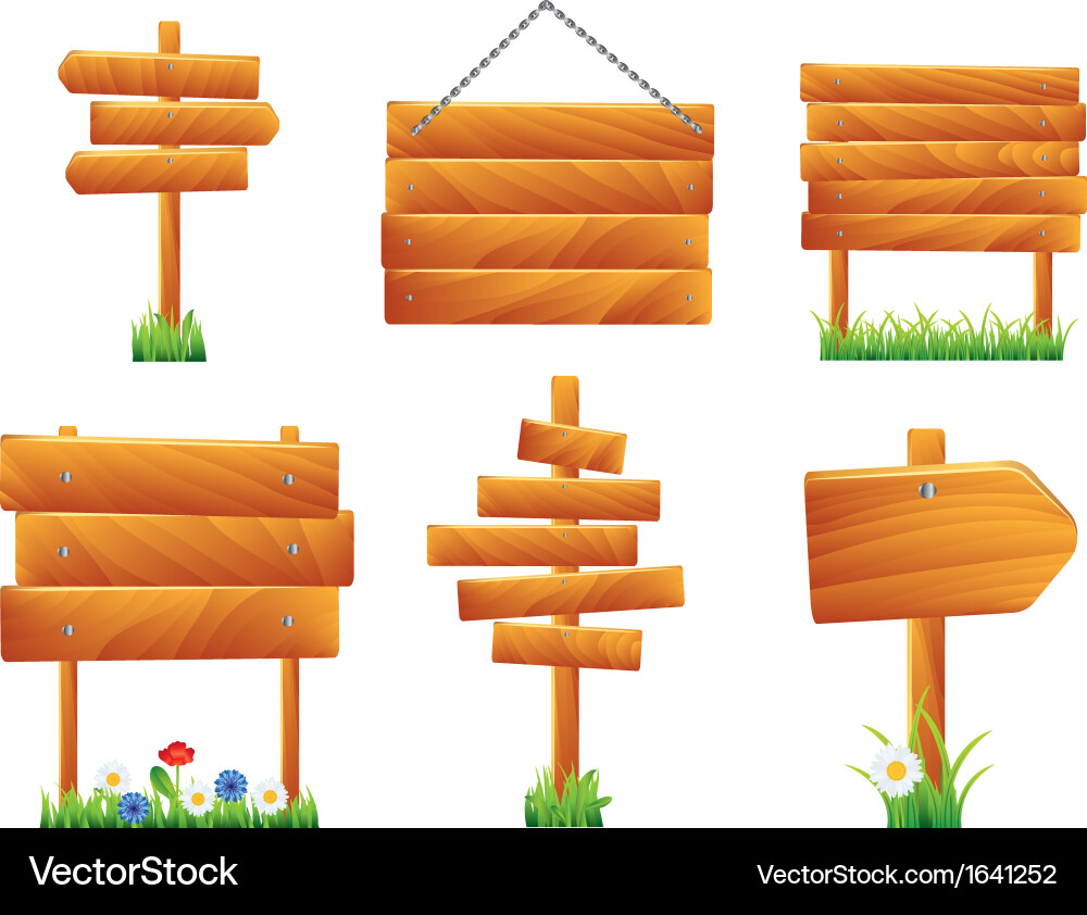 Wooden signs and boards Royalty Free Vector Image