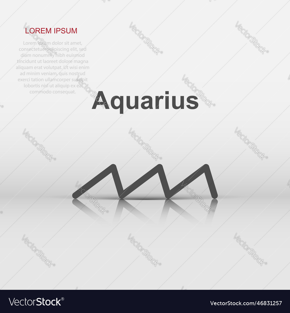 Aquarius Zodiac Icon In Flat Style Astrology Sign Vector Image