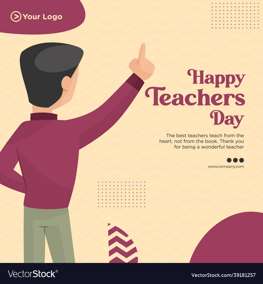 Banner design of happy teachers day Royalty Free Vector