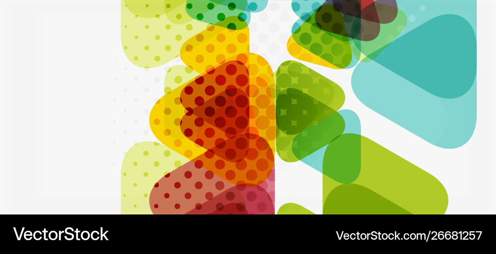 Banner With Multicolored Mosaic Triangle Geometric