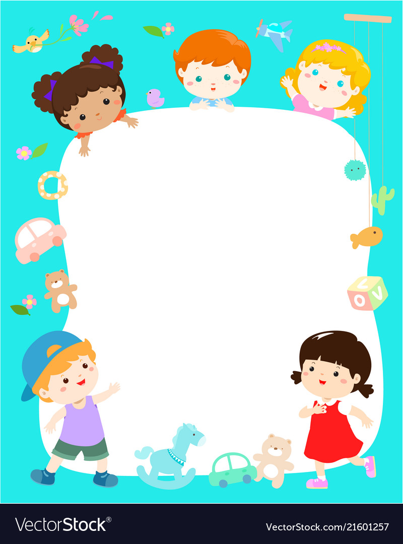 Blank Template Cute Multiracial Kids Poster Design
