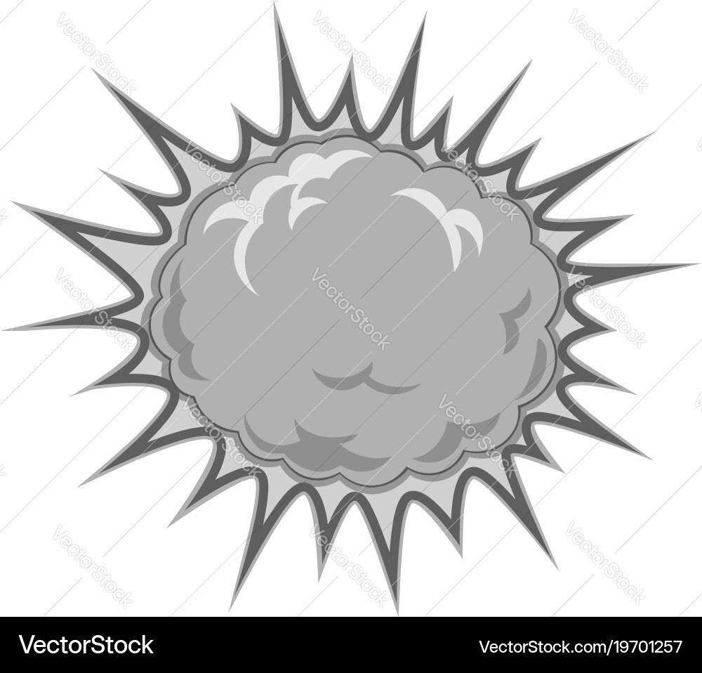 Fiery explosion busting icon monochrome Royalty Free Vector