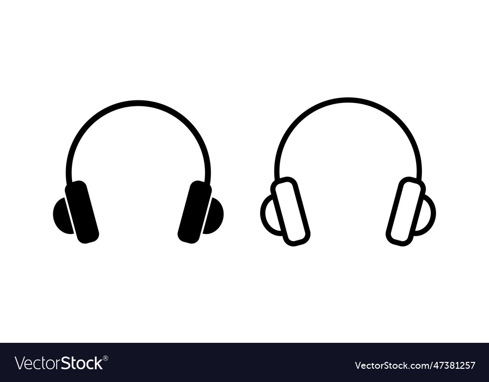 Headphone icon headset icon symbols Royalty Free Vector