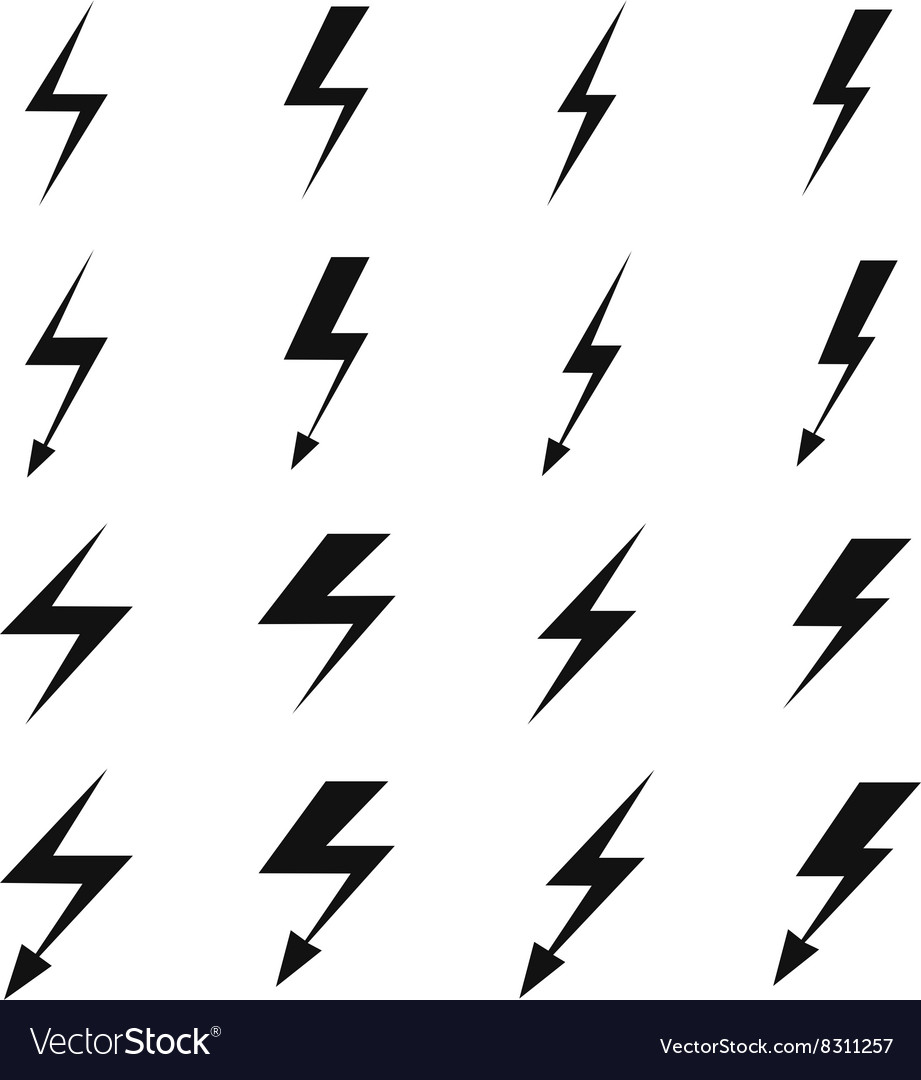 Lightning set Royalty Free Vector Image VectorStock