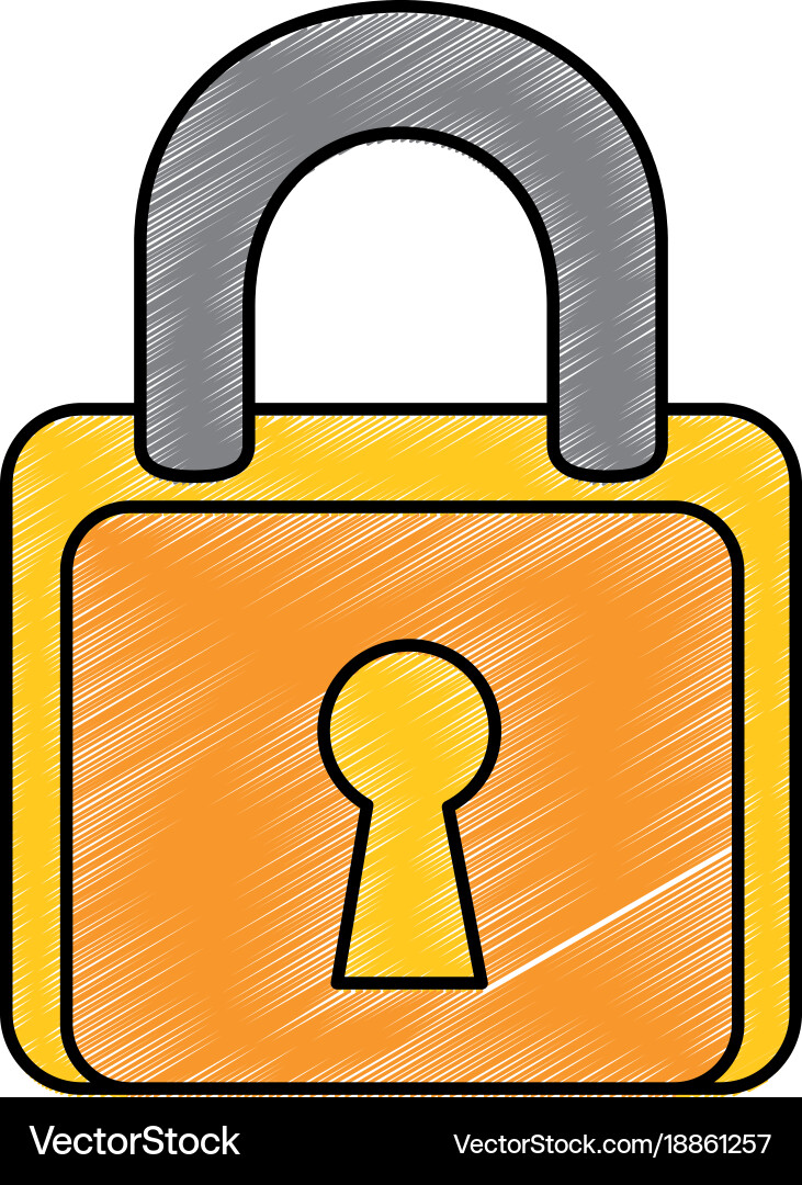 Padlock security isolated icon Royalty Free Vector Image