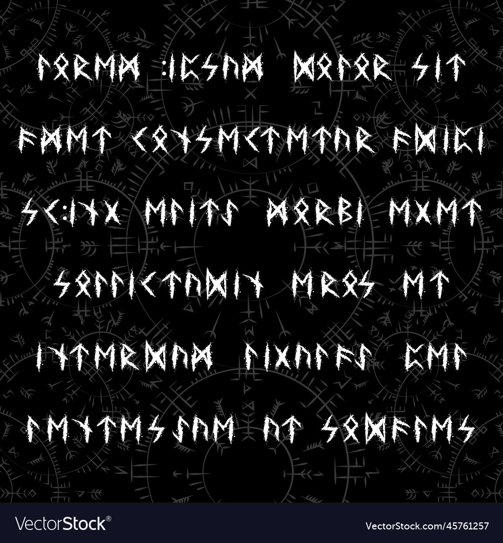 Runic text scandinavian letters Royalty Free Vector Image