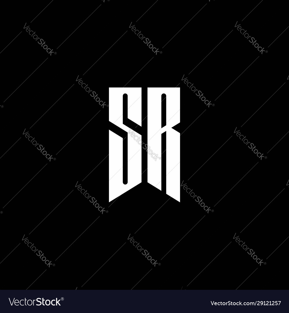 Sr logo monogram with emblem style isolated Vector Image