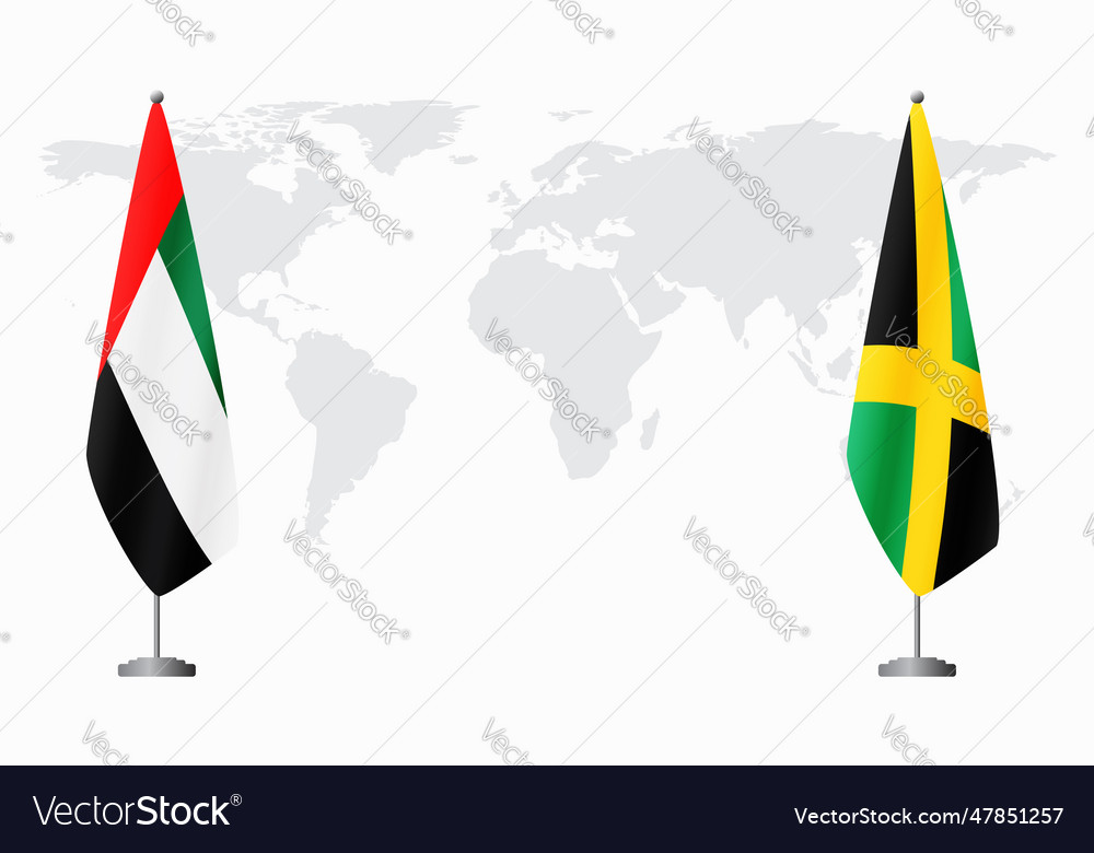 United Arab Emirates And Jamaica Flags Royalty Free Vector