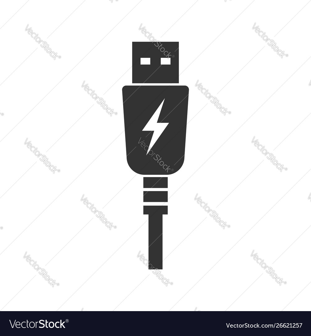 Usb charging plug icon Royalty Free Vector Image