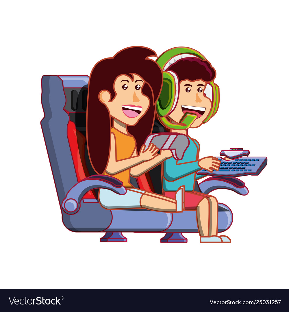 couples playing video games drawing