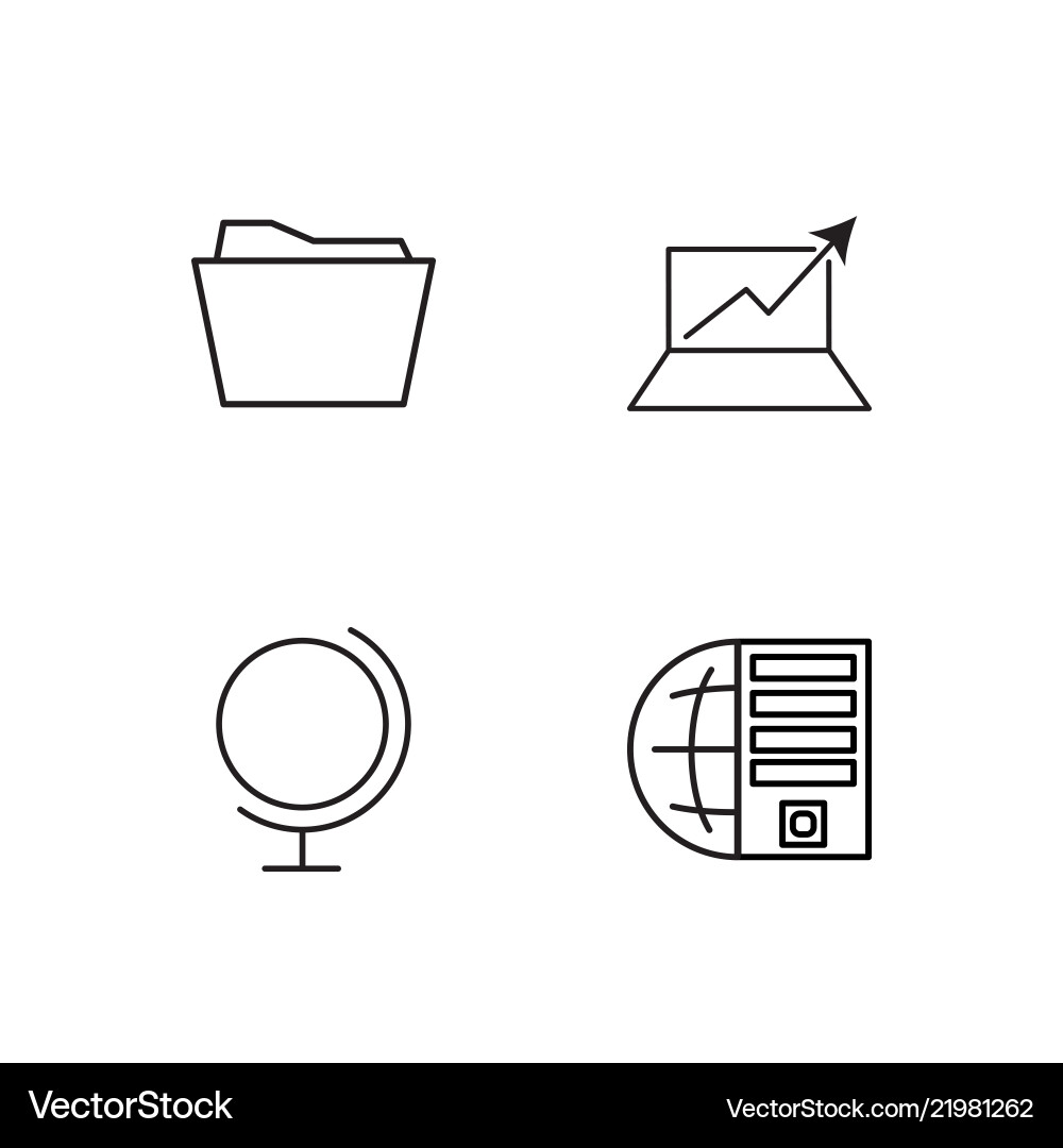 Business simple outlined icons set Royalty Free Vector Image