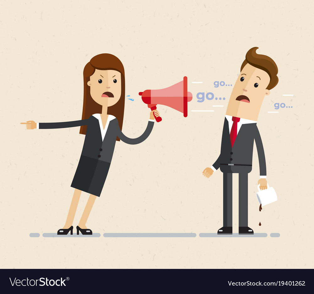 Business woman with a megaphone Royalty Free Vector Image