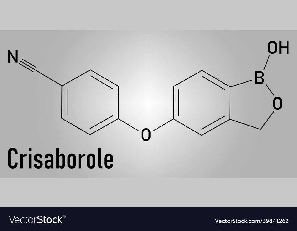Crisaborole molecule skeletal formula Royalty Free Vector