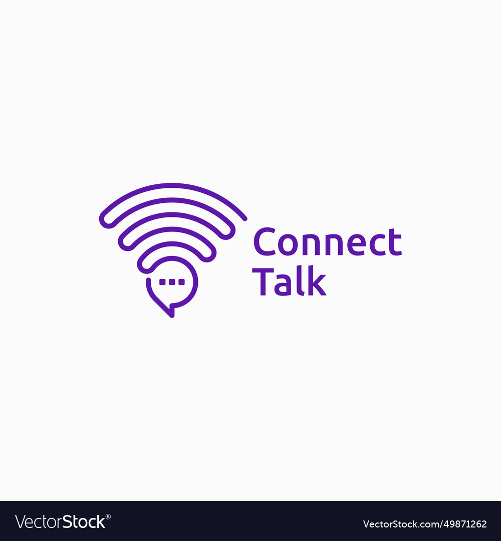 Logo connect talk line art style Royalty Free Vector Image