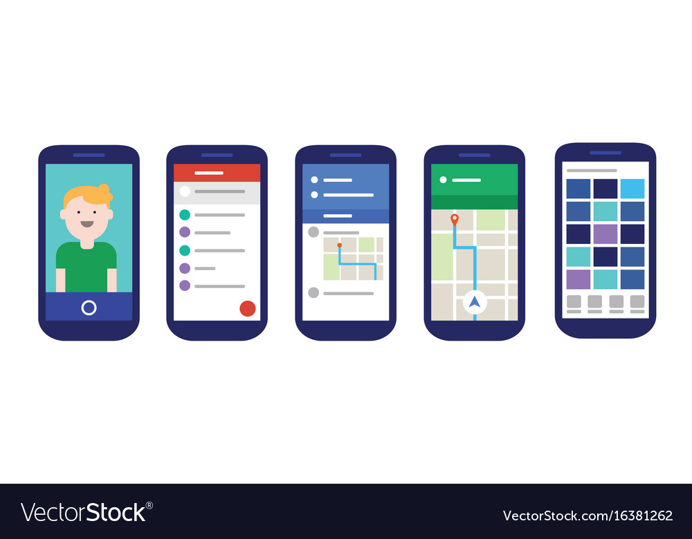 Mobile Apps User Interface With Material Design Vector Image