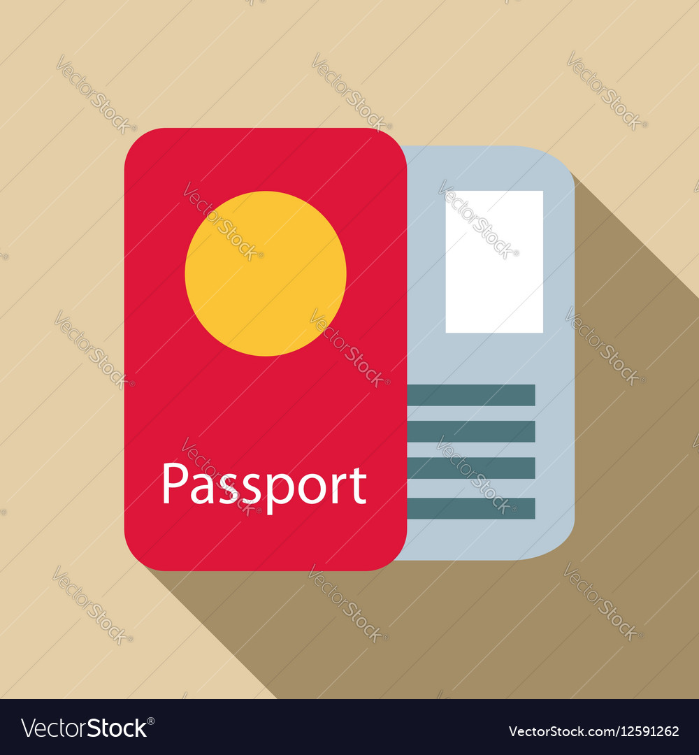 Passport Icon Flat Style Royalty Free Vector Image 0478