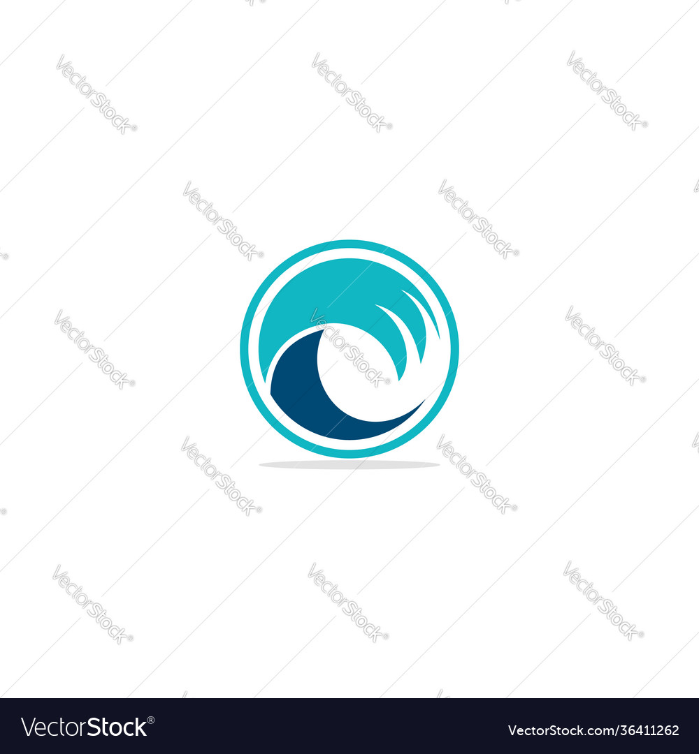 Round Wave Water Abstract Logo Royalty Free Vector Image