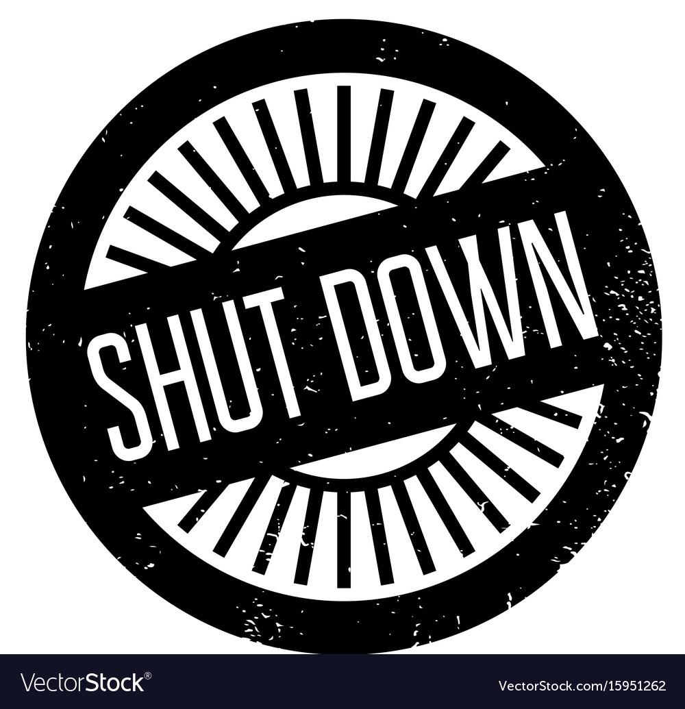 Shut down rubber stamp Royalty Free Vector Image