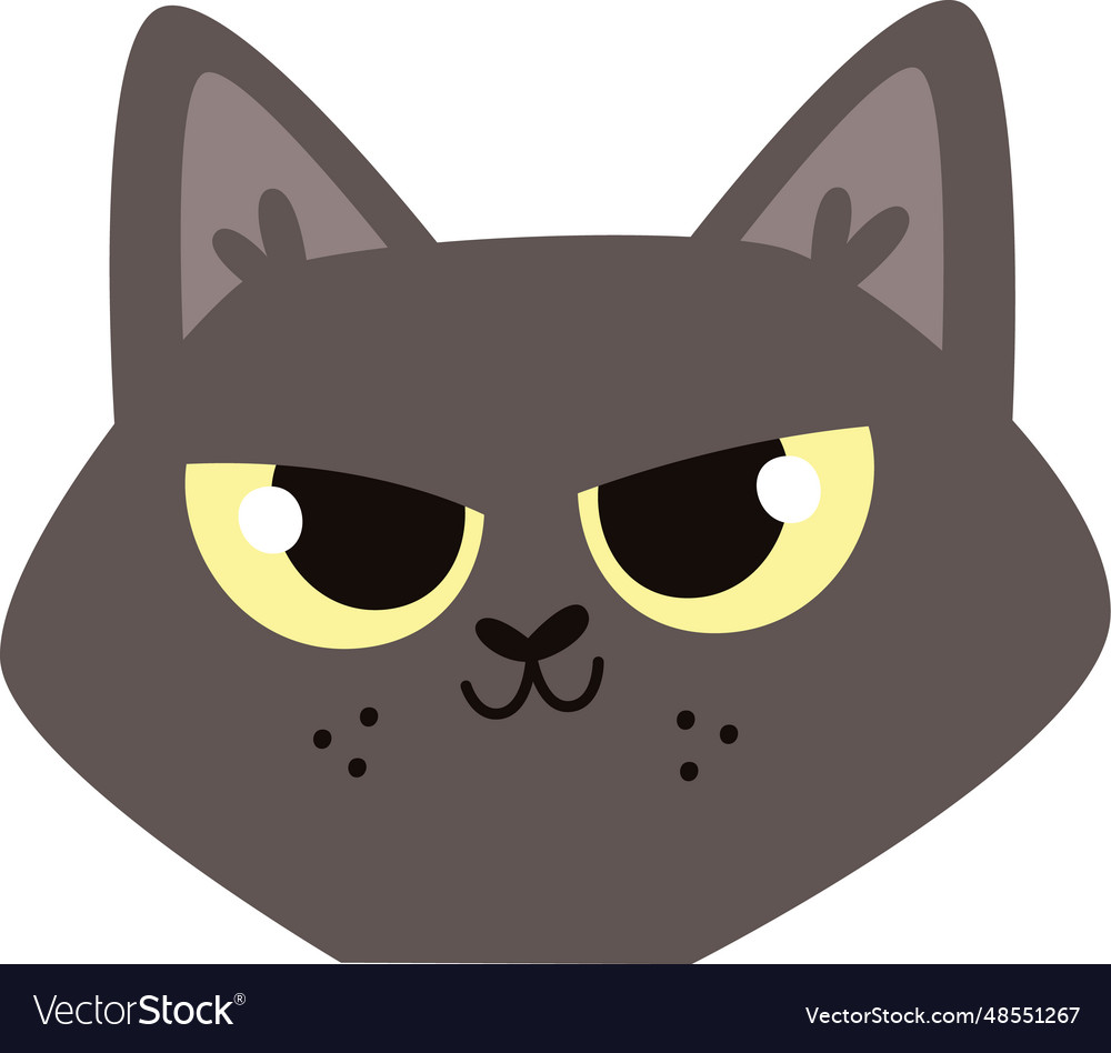 Angry grumpy cat emoji face Royalty Free Vector Image