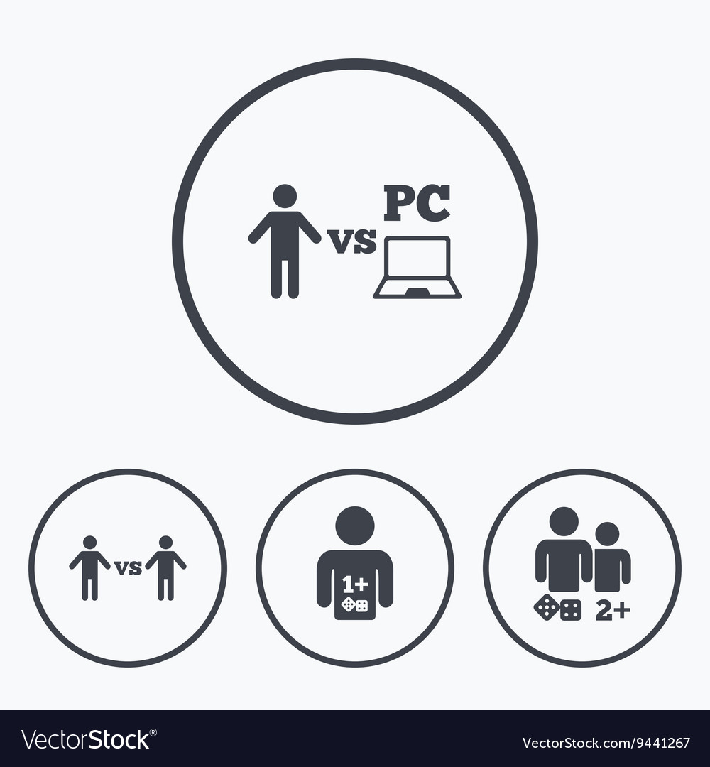 Gamer icons board and pc games players Royalty Free Vector