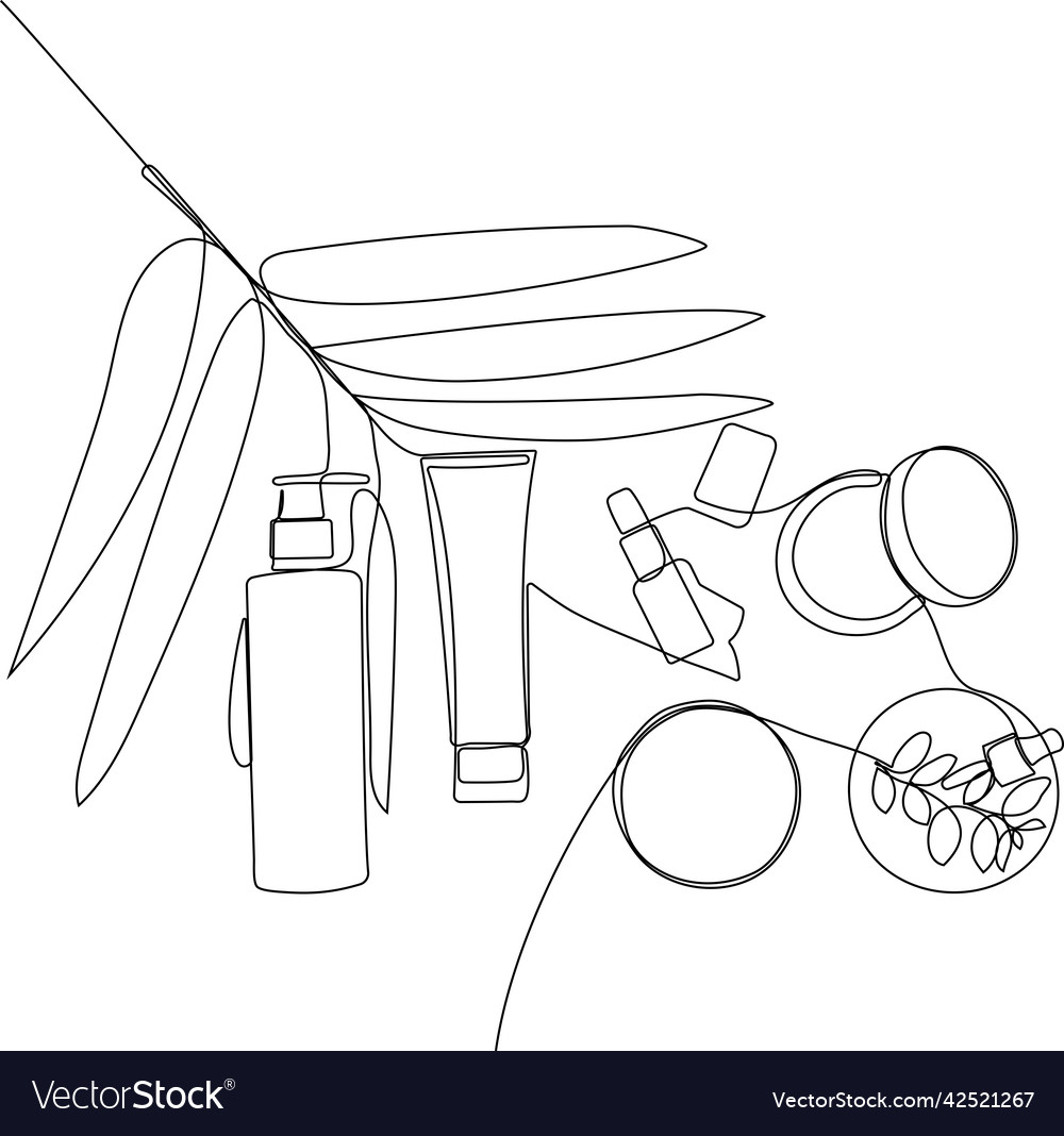 Minimal skin care concept natural herbal remedies Vector Image