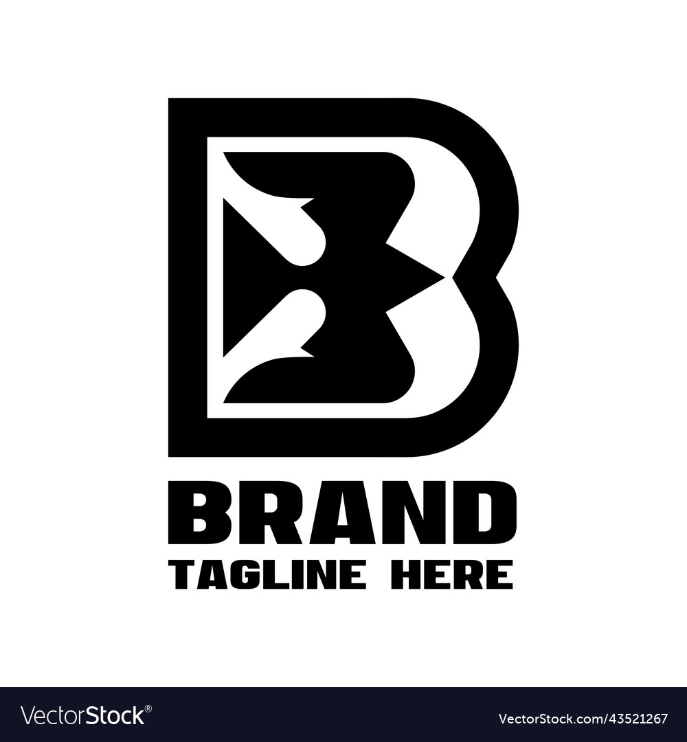 Modern letter b bird logo vector image Modern letter b bird logo