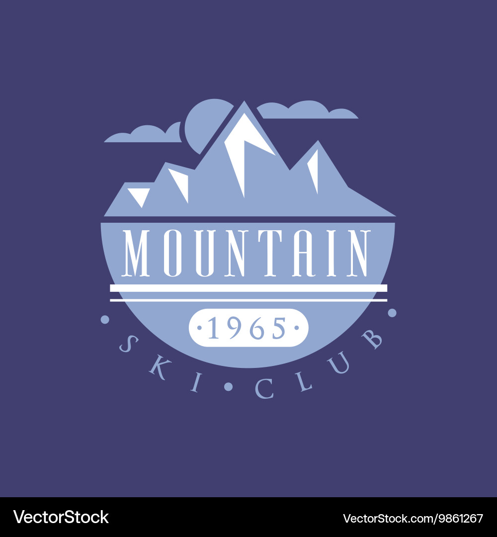 Mountain Ski Club Emblem Design Royalty Free Vector Image