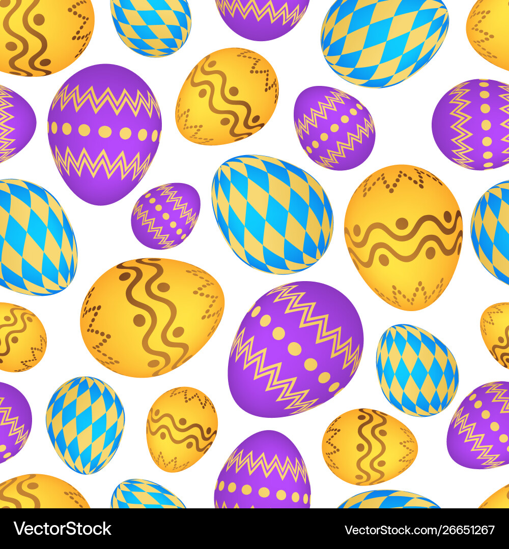 Seamless pattern with colorful easter eggs Vector Image