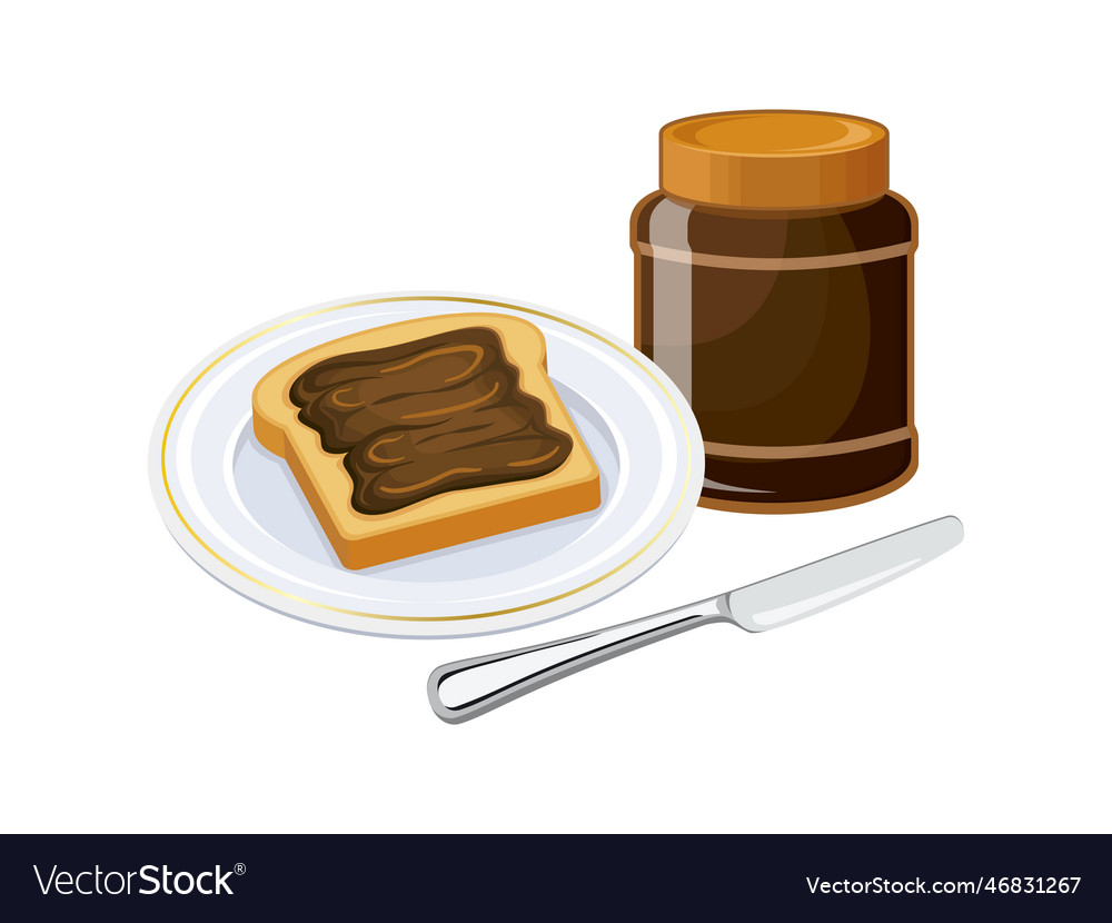 Toasted bread with chocolate spread icon Vector Image
