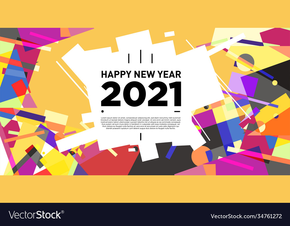 Abstract geometric background for new year 2021 Vector Image