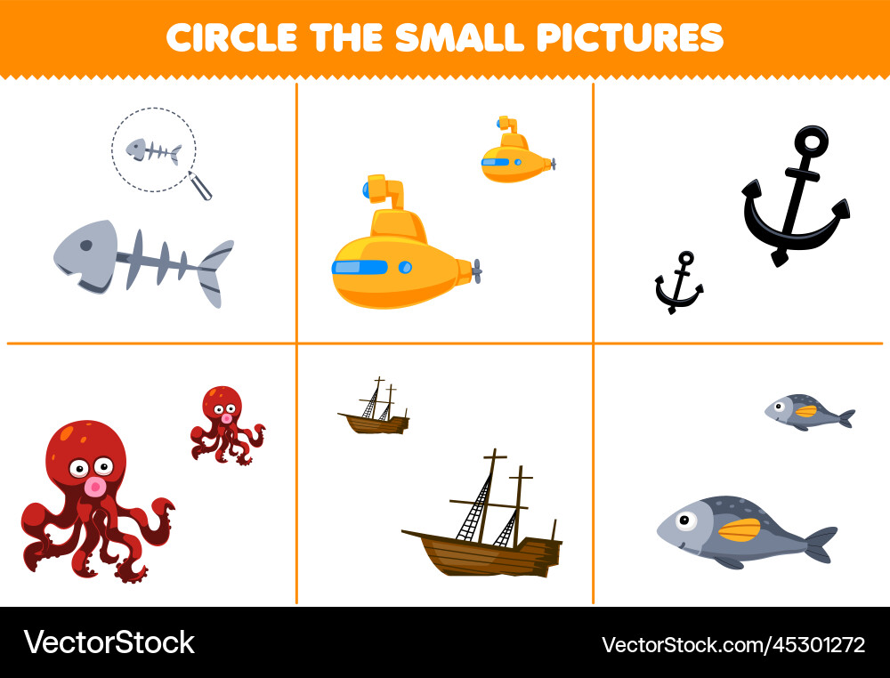 Education game for children circle the small Vector Image