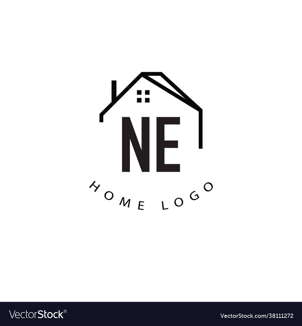 Initial letter ne home creative logo design Vector Image